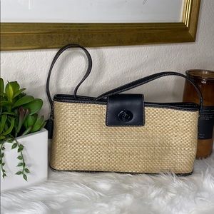 Woven Straw Coach Purse